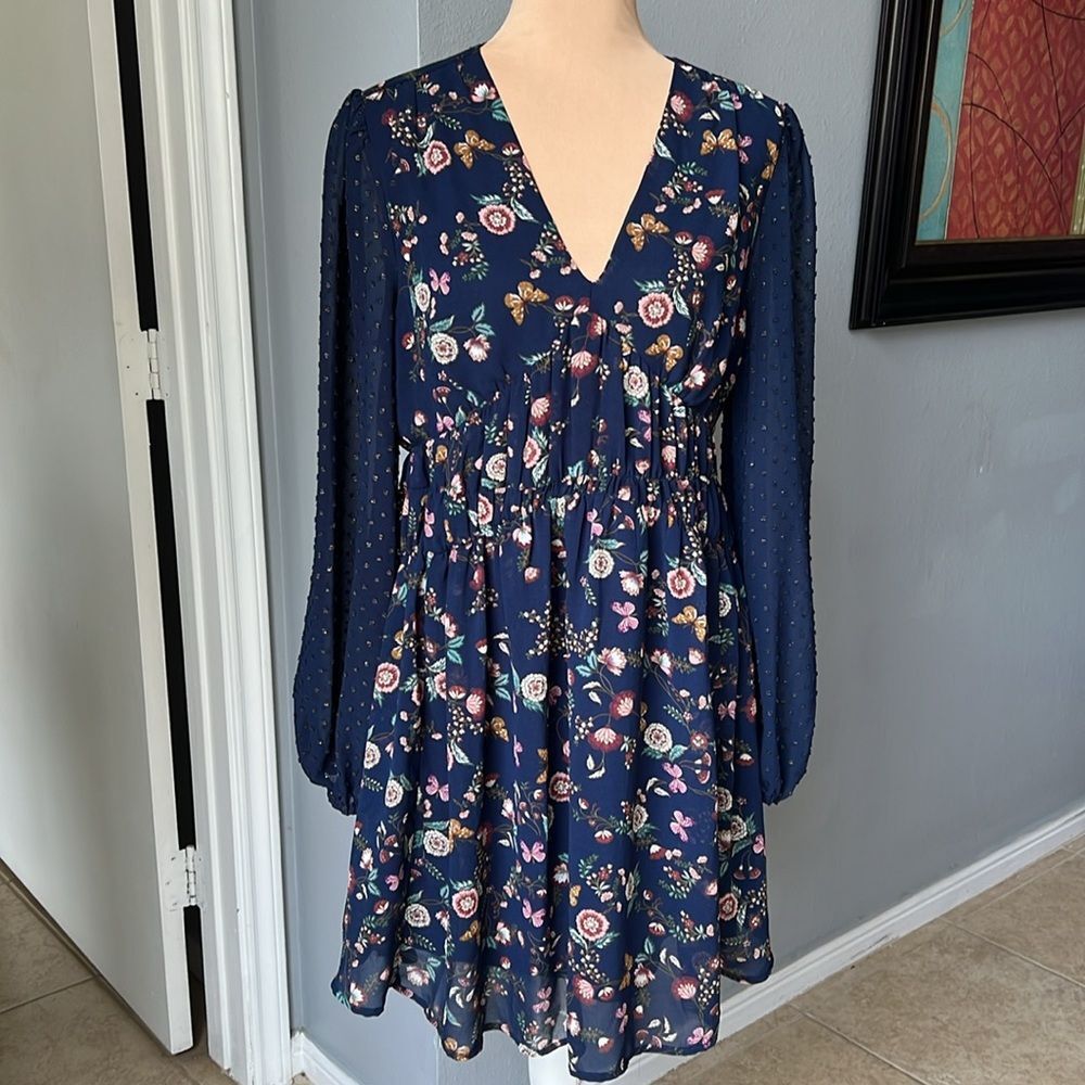 Umgee Navy Floral Dress